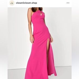 Lulus Elegant Pink Maxi Dress with Slit